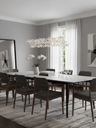 Floating Butterfly Chandelier - Long Canopy L 39.4″ x H 9.8″ x H 59.1″Silver & ClearWarm LightBlushlighting