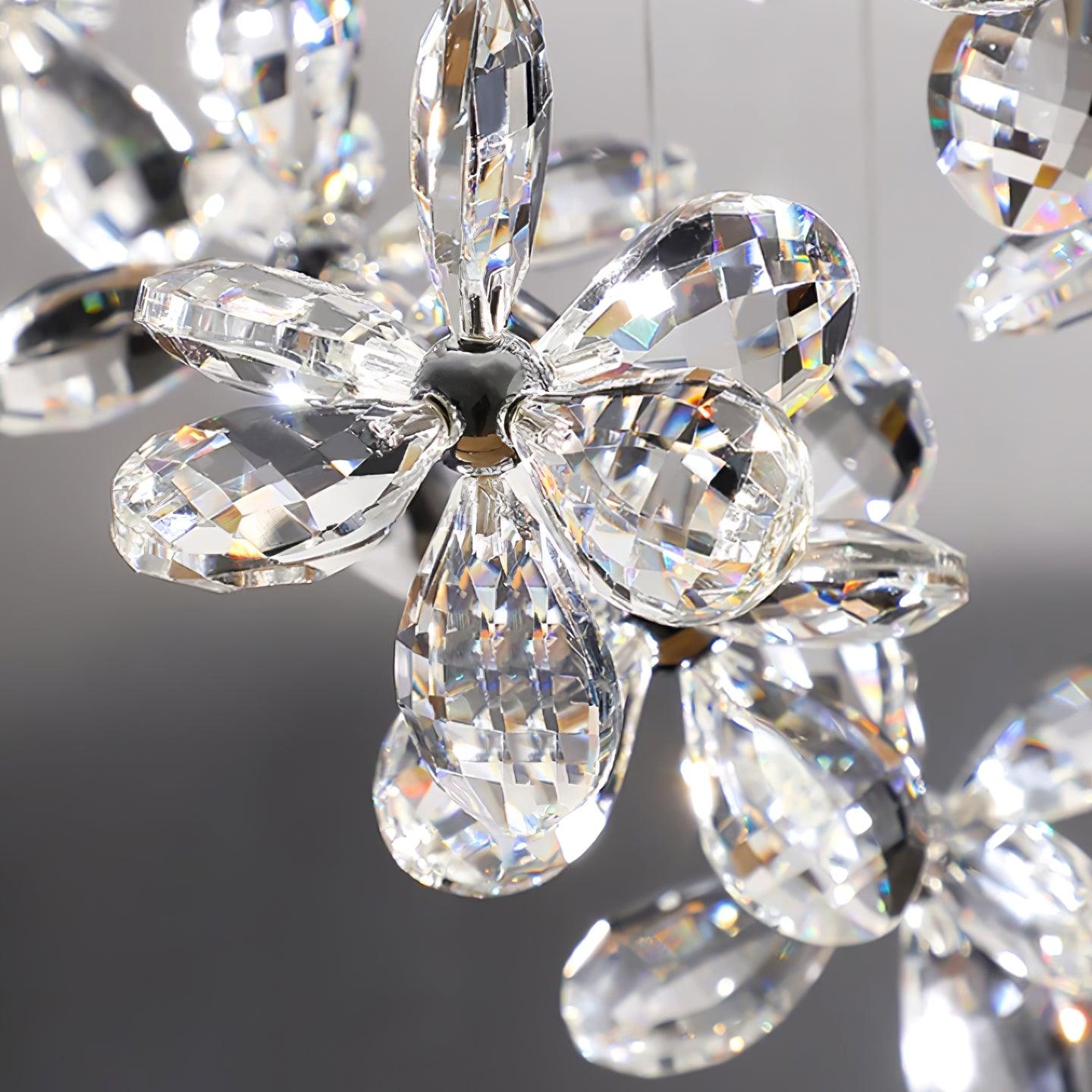 Floating Butterfly Chandelier - Long Canopy L 39.4″ x H 9.8″ x H 59.1″Silver & ClearWarm LightBlushlighting