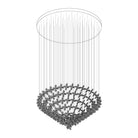 Floating Butterfly Chandelier - Long Canopy L 39.4″ x H 9.8″ x H 59.1″Silver & ClearWarm LightBlushlighting
