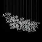 Floating Butterfly Chandelier - Long Canopy L 39.4″ x H 9.8″ x H 59.1″Silver & ClearWarm LightBlushlighting