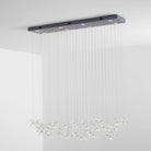 Floating Butterfly Chandelier - Long Canopy L 39.4″ x H 9.8″ x H 59.1″Silver & ClearWarm LightBlushlighting