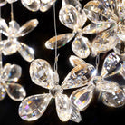 Floating Butterfly Chandelier - Long Canopy L 39.4″ x H 9.8″ x H 59.1″Silver & ClearWarm LightBlushlighting