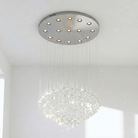 Floating Butterfly Chandelier - Round Canopy ∅ 31.5″ x H 59.1″Silver & ClearWarm LightBlushlighting