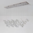 Floating Butterfly Chandelier - Long Canopy L 39.4″ x H 9.8″ x H 59.1″Silver & ClearWarm LightBlushlighting