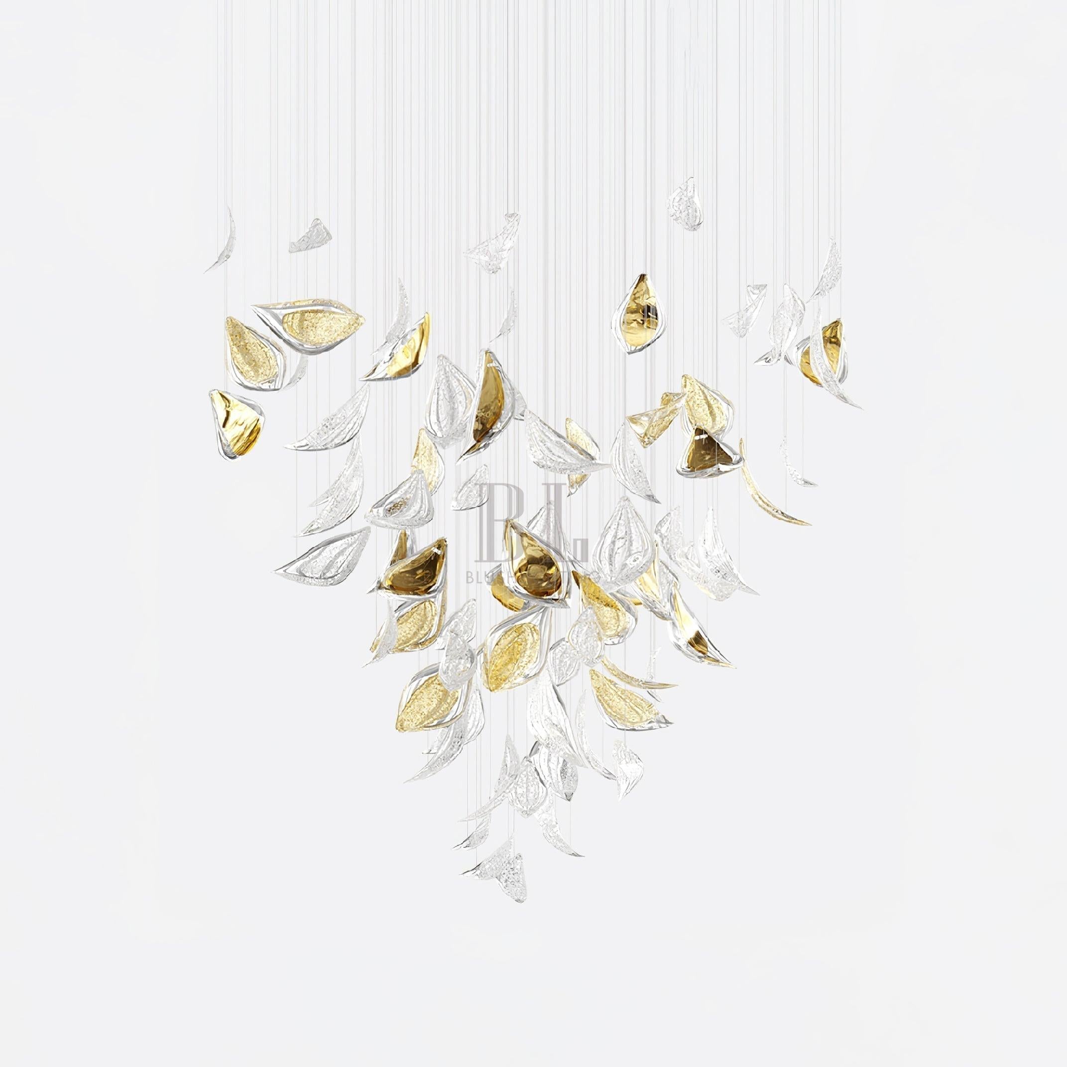 Floating Leaves Chandelier-Chandelier-Blushlighting-Blushlighting
