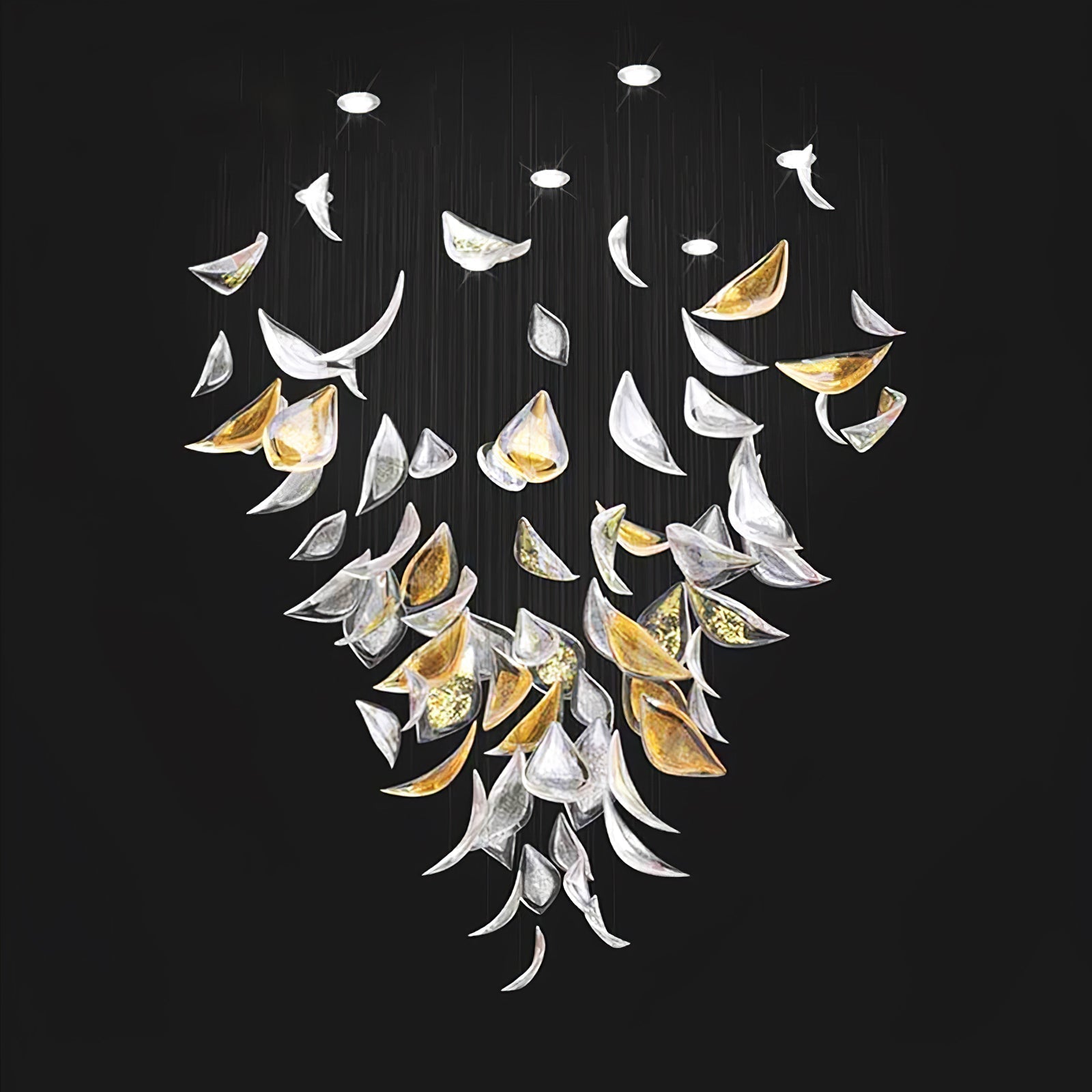 Floating Leaves Chandelier-Chandelier-Blushlighting-Blushlighting