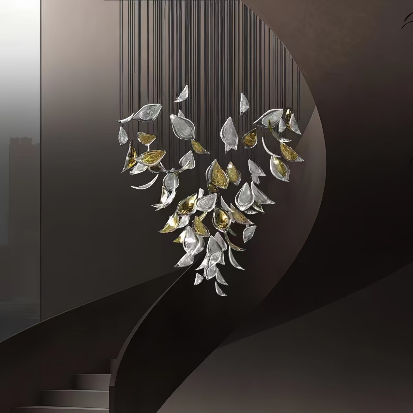 Floating Leaves Chandelier-Chandelier-Blushlighting-Blushlighting