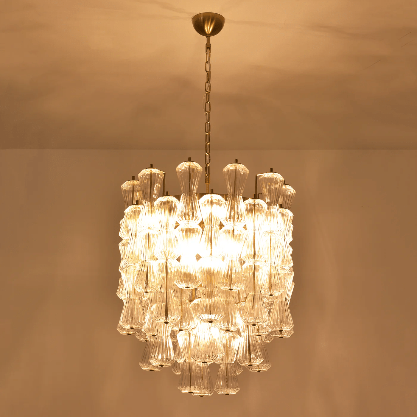 Florenzia Glass Chandelier - ∅ 25.6″ x H 32.6″Clear & GoldBlushlighting