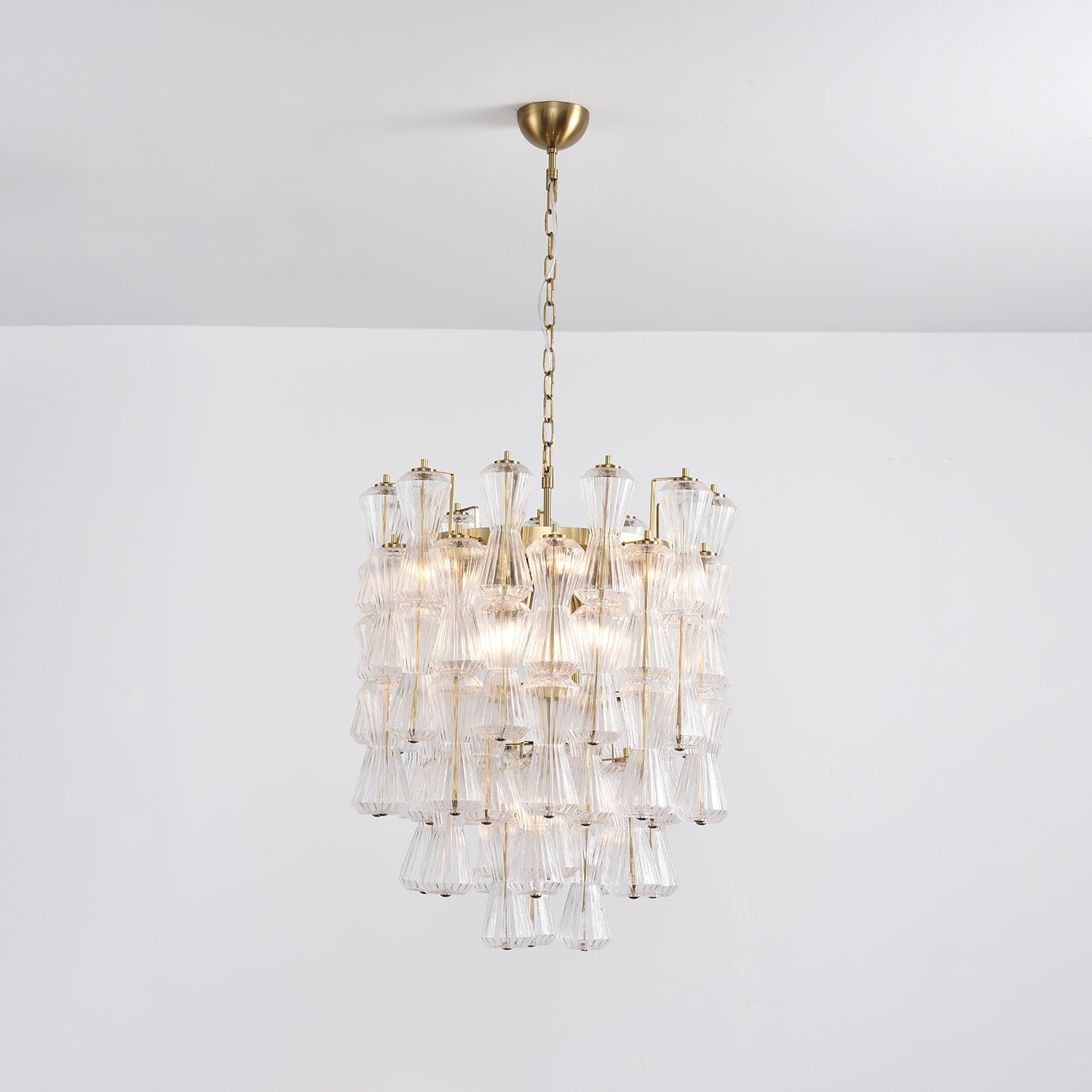 Florenzia Glass Chandelier - ∅ 25.6″ x H 32.6″Clear & GoldBlushlighting