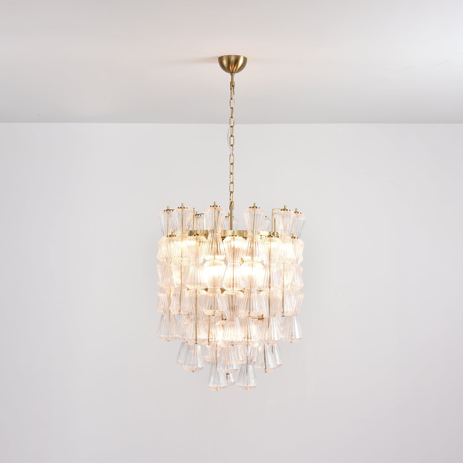 Florenzia Glass Chandelier - ∅ 25.6″ x H 32.6″Clear & GoldBlushlighting