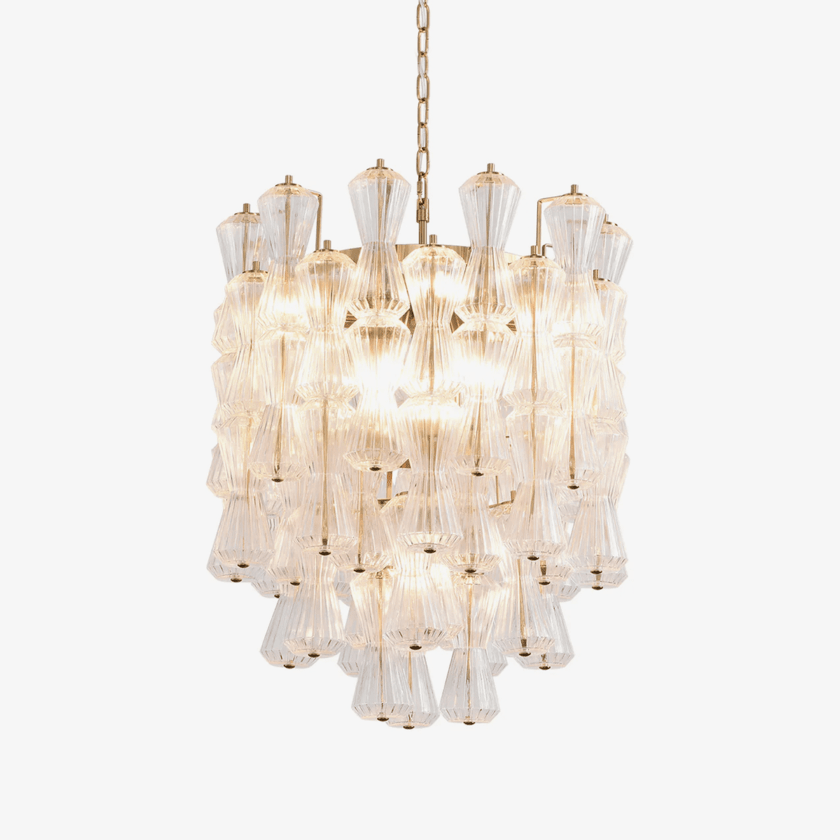 Florenzia Glass Chandelier - ∅ 25.6″ x H 32.6″Clear & GoldBlushlighting