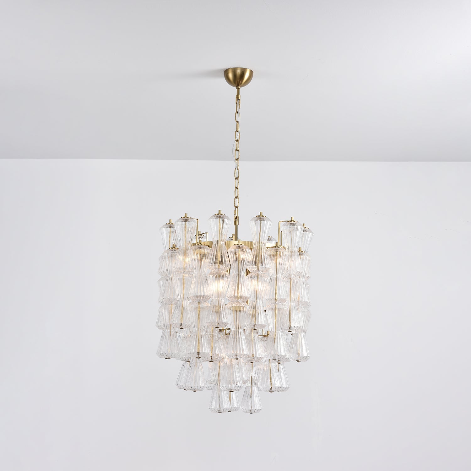 Florenzia Glass Chandelier - ∅ 25.6″ x H 32.6″Clear & GoldBlushlighting