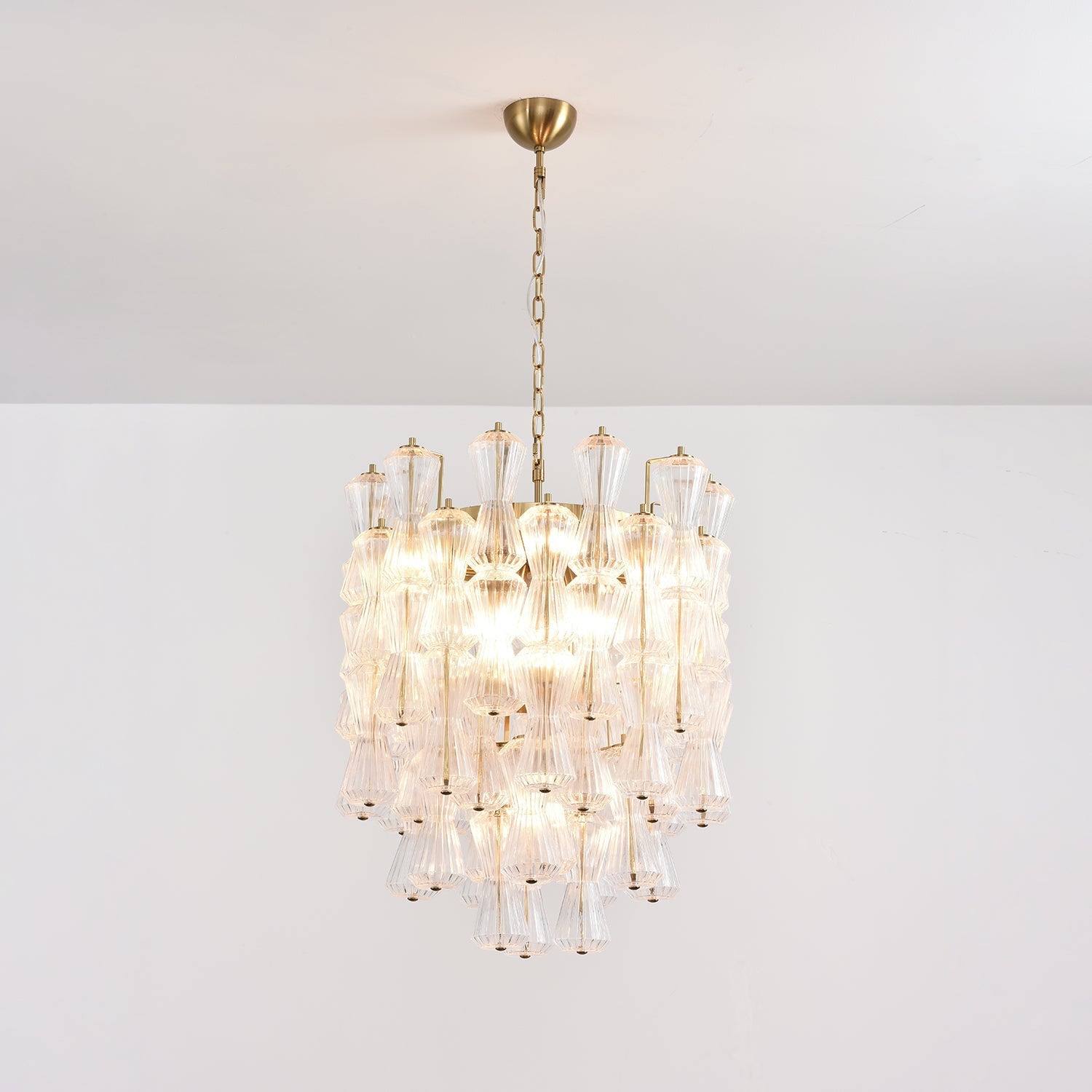 Florenzia Glass Chandelier - ∅ 25.6″ x H 32.6″Clear & GoldBlushlighting