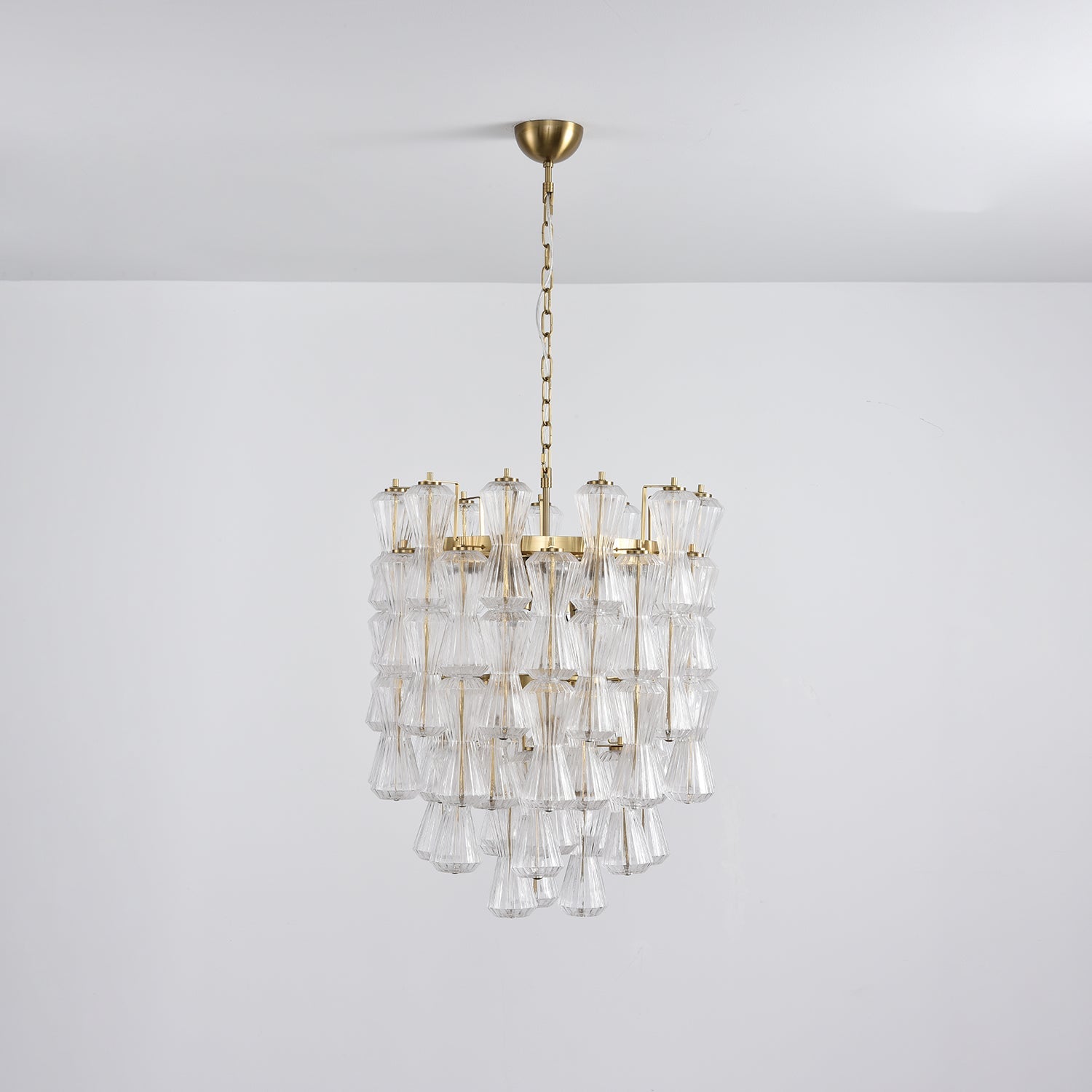 Florenzia Glass Chandelier - ∅ 25.6″ x H 32.6″Clear & GoldBlushlighting