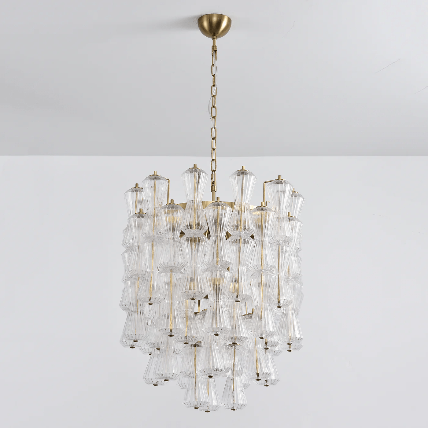Florenzia Glass Chandelier - ∅ 25.6″ x H 32.6″Clear & GoldBlushlighting