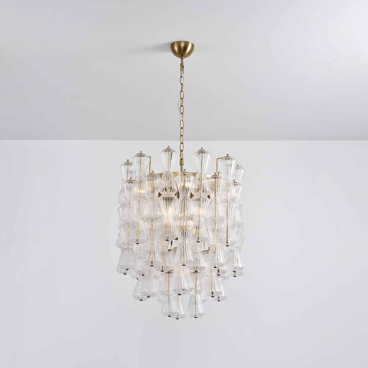 Florenzia Glass Chandelier - ∅ 25.6″ x H 32.6″Clear & GoldBlushlighting