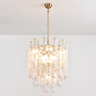 Florenzia Glass Chandelier - ∅ 25.6″ x H 32.6″Clear & GoldBlushlighting