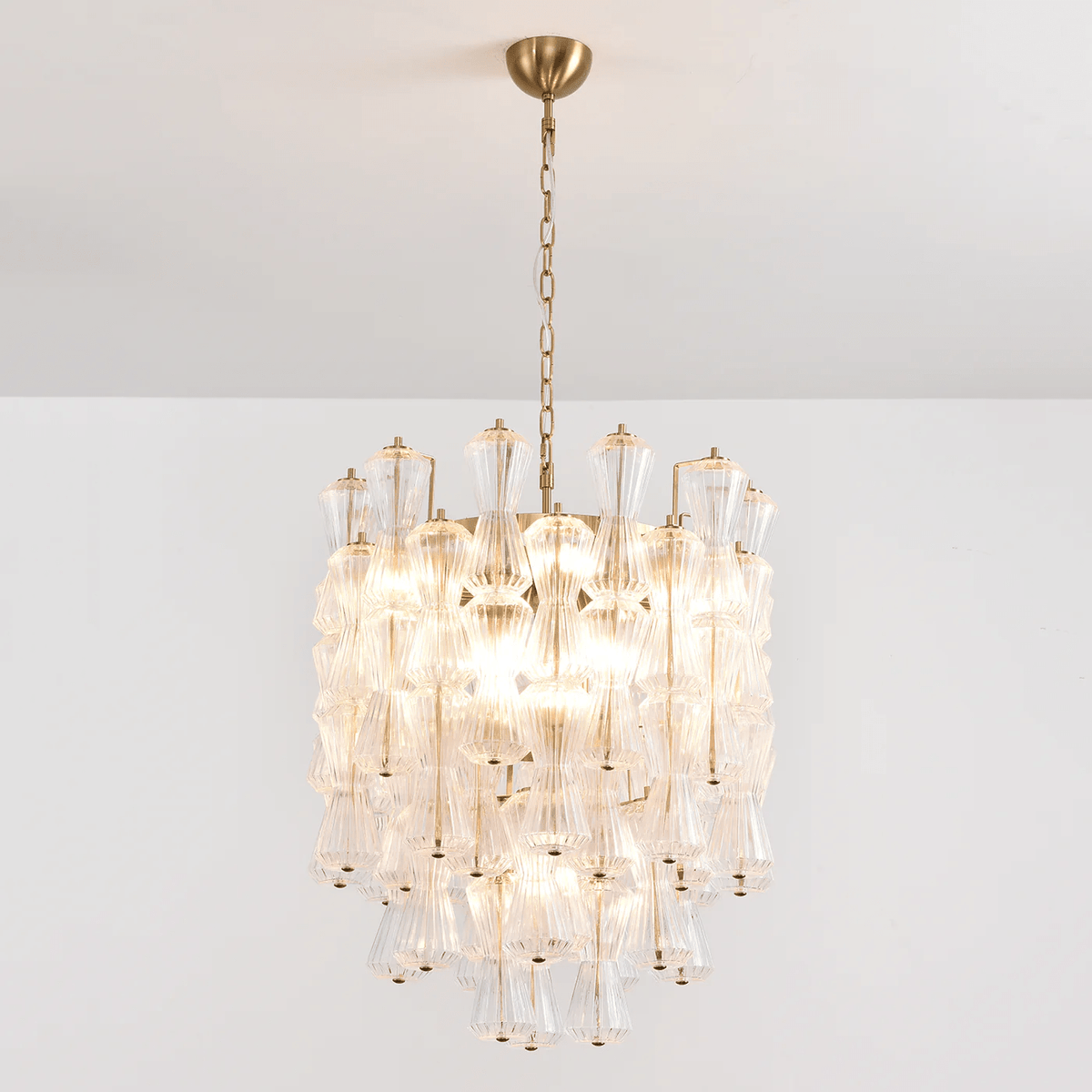 Florenzia Glass Chandelier - ∅ 25.6″ x H 32.6″Clear & GoldBlushlighting