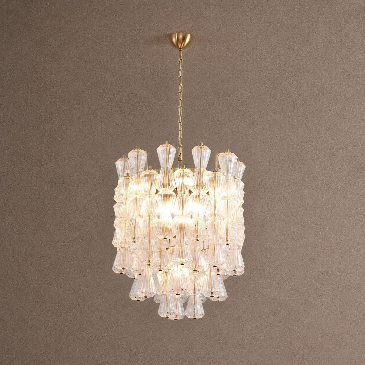Florenzia Tiered Chandelier - ∅ 25.6″ x H 32.6″Clear & GoldBlushlighting