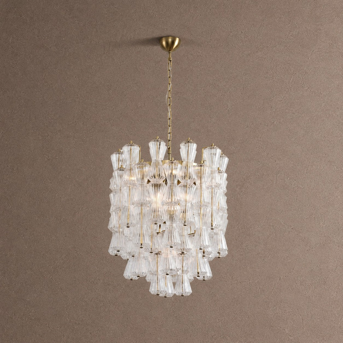 Florenzia Tiered Chandelier - ∅ 25.6″ x H 32.6″Clear & GoldBlushlighting