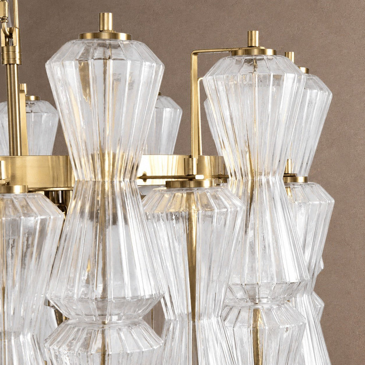 Florenzia Tiered Chandelier - ∅ 25.6″ x H 32.6″Clear & GoldBlushlighting