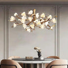 Flower Bloom Branch Brass Chandelier - Brass and WhiteDia 47.2″(120cm) x H 17.7″(45cm)Blushlighting
