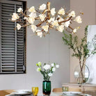 Flower Bloom Branch Brass Chandelier - Brass and WhiteDia 55.1″(140cm) x H 19.7″(50cm)Blushlighting