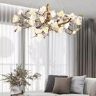Flower Bloom Branch Brass Chandelier - Brass and WhiteDia 47.2″(120cm) x H 17.7″(45cm)Blushlighting