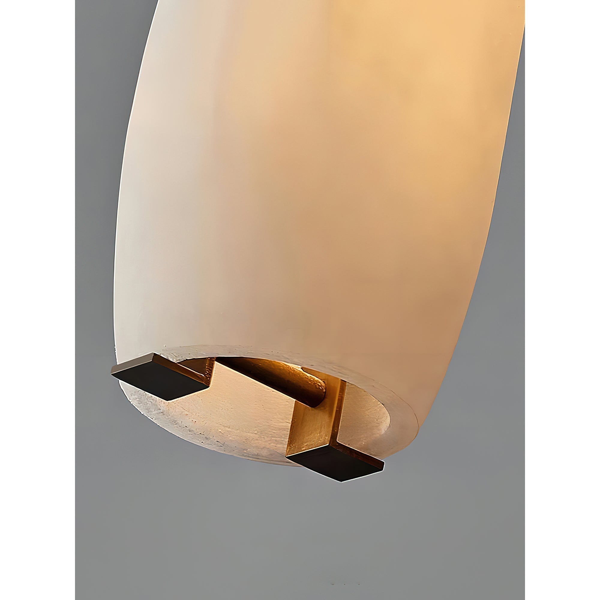 Flute Alabaster Chandelier - 2 headsBrass & WhiteBlushlighting