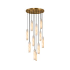Flute Alabaster Chandelier - 2 headsBrass & WhiteBlushlighting