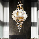 Flying Flowers Fluttering Chandelier - Model A ∅ 31.5″ x H 70.1″ / Dia 80cm x H 180cmBrass & WhiteBlushlighting