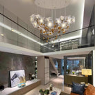 Flying Flowers Fluttering Chandelier - Model A ∅ 31.5″ x H 70.1″ / Dia 80cm x H 180cmBrass & WhiteBlushlighting