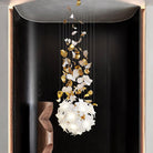 Flying Flowers Fluttering Chandelier - Model F L 31.5″ x H 23.6″ / L 80cm x H 60cmBrass & WhiteBlushlighting