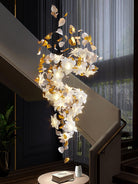 Flying Flowers Fluttering Chandelier - Model F L 31.5″ x H 23.6″ / L 80cm x H 60cmBrass & WhiteBlushlighting
