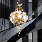 Flying Flowers Fluttering Chandelier - Model A ∅ 31.5″ x H 70.1″ / Dia 80cm x H 180cmBrass & WhiteBlushlighting