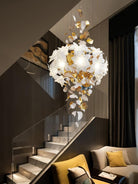 Flying Flowers Fluttering Chandelier - Model F L 31.5″ x H 23.6″ / L 80cm x H 60cmBrass & WhiteBlushlighting