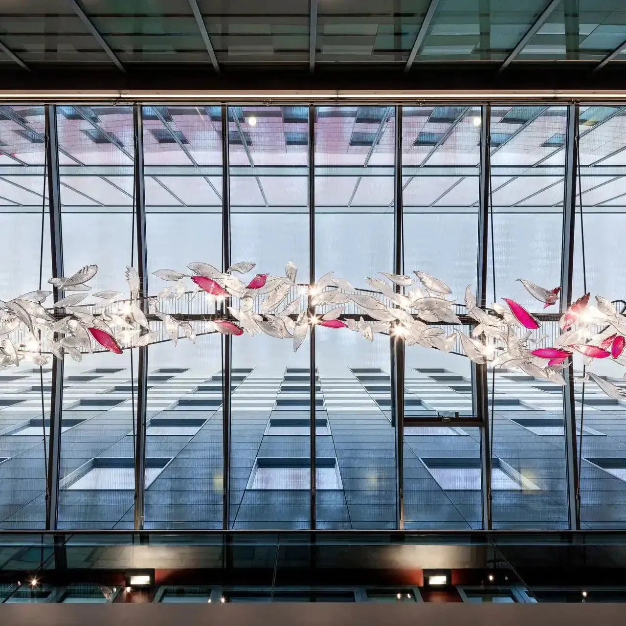 Flying Glass Feather Chandelier - L 100cm x W 60cm x H 150cm / L 39.4" x W 23.6" x H 59.1"Blushlighting