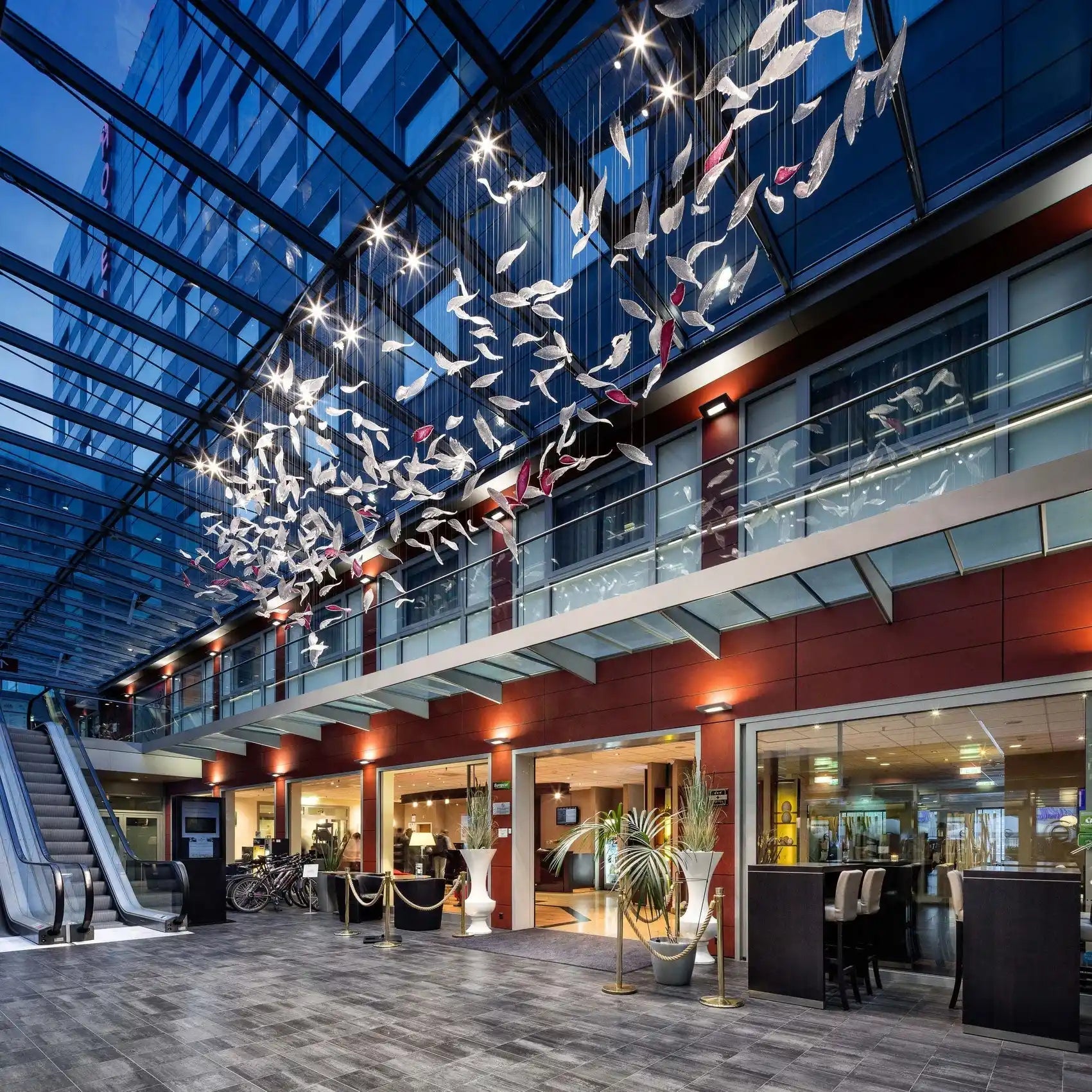 Flying Glass Feather Chandelier - Blushlighting