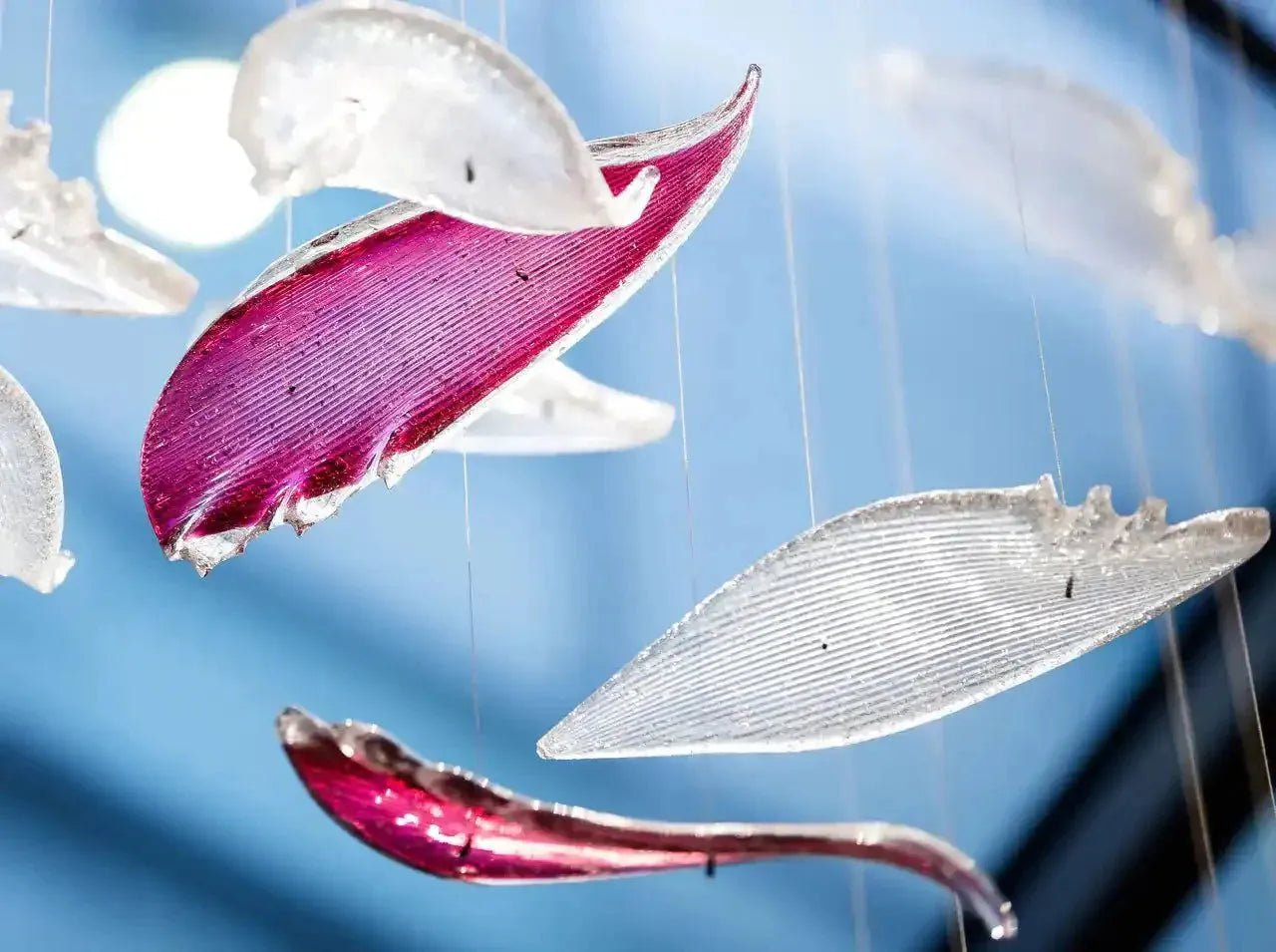 Flying Glass Feather Chandelier - L 100cm x W 60cm x H 150cm / L 39.4" x W 23.6" x H 59.1"Blushlighting