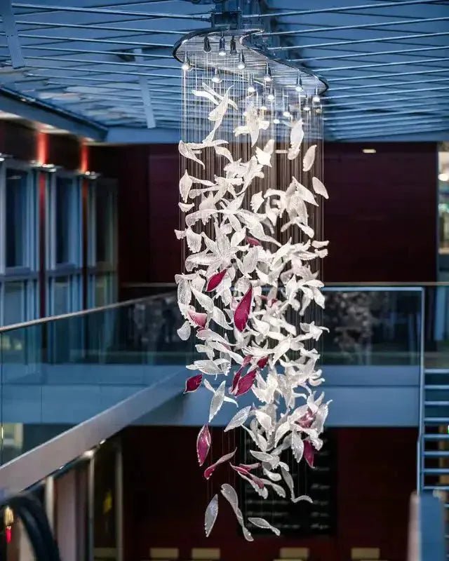 Flying Glass Feather Chandelier - L 100cm x W 60cm x H 150cm / L 39.4" x W 23.6" x H 59.1"Blushlighting