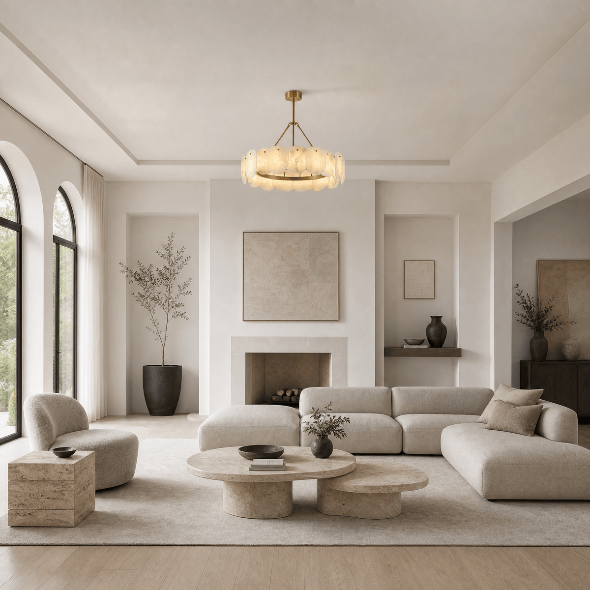 Foglia Flower Pedal Chandelier - D600×H600Blushlighting
