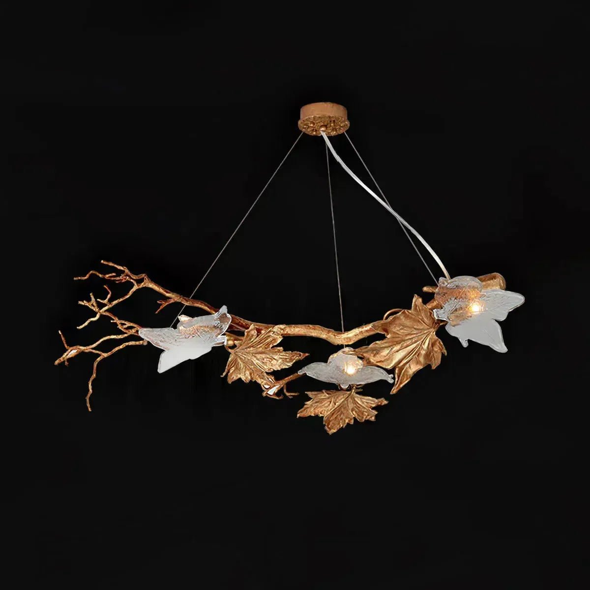 Folio Branch Brass Chandelier - Dia 43.3″(110cm) x W 20.5″(52cm) x H 11.8″(30cm)Blushlighting