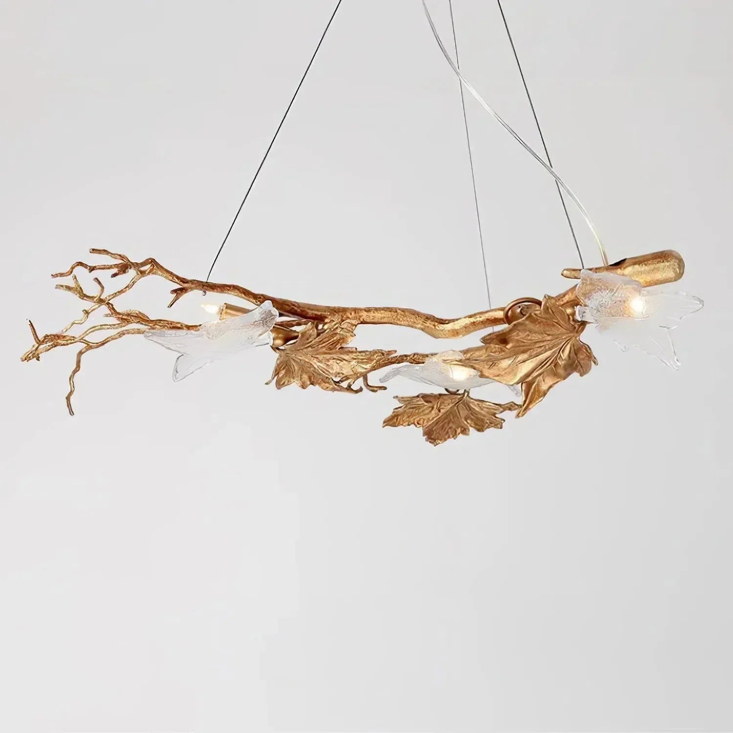 Folio Branch Brass Chandelier - Dia 43.3″(110cm) x W 20.5″(52cm) x H 11.8″(30cm)Blushlighting