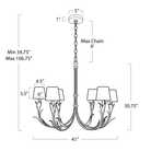 Fontara Dark Blue Reed Chandelier - Blushlighting