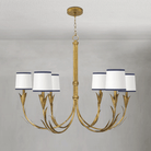 Fontara Dark Blue Reed Chandelier(Antique Gold Leaf) - Blushlighting