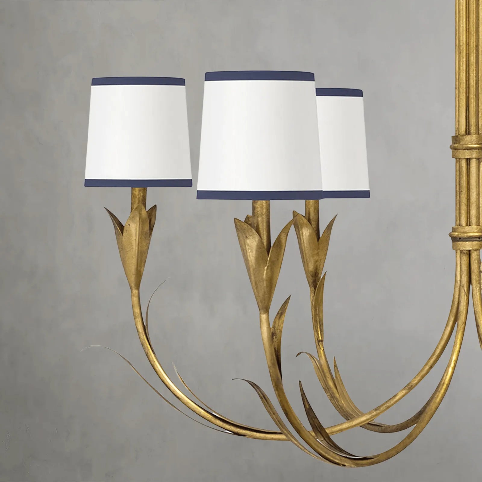 Fontara Dark Blue Reed Chandelier(Antique Gold Leaf) - Blushlighting
