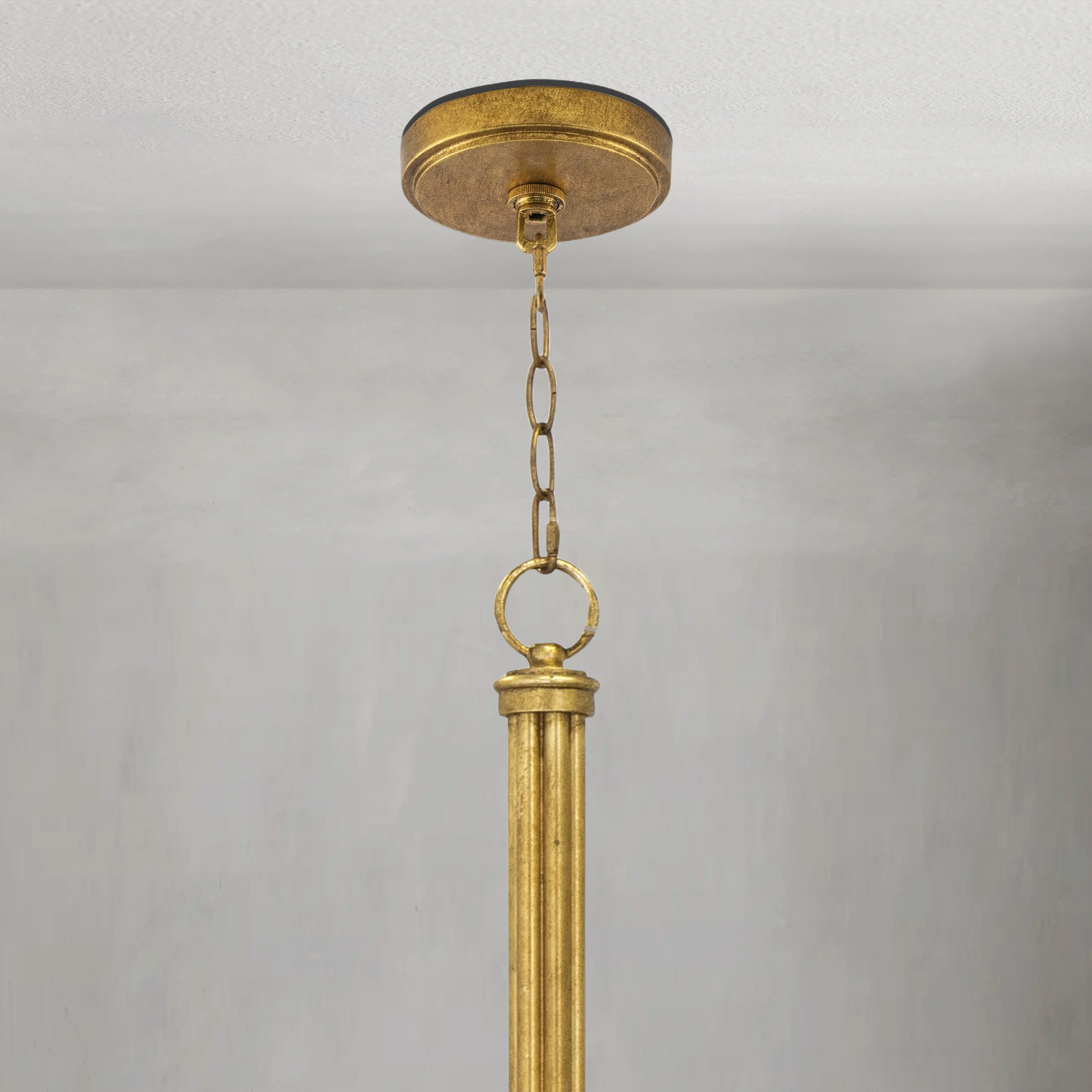 Fontara Dark Blue Reed Chandelier(Antique Gold Leaf)-