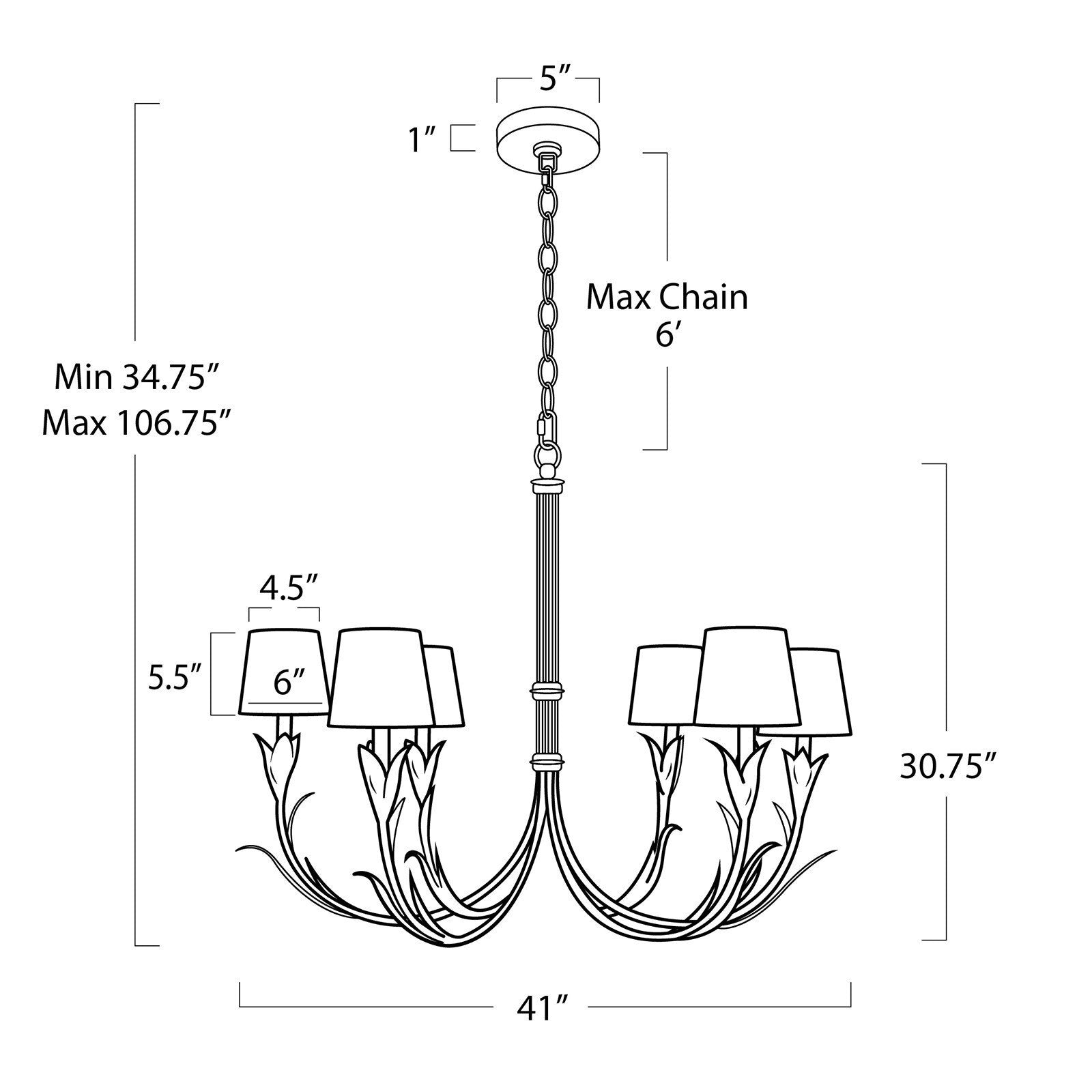 Fontara Reed Chandelier Small-