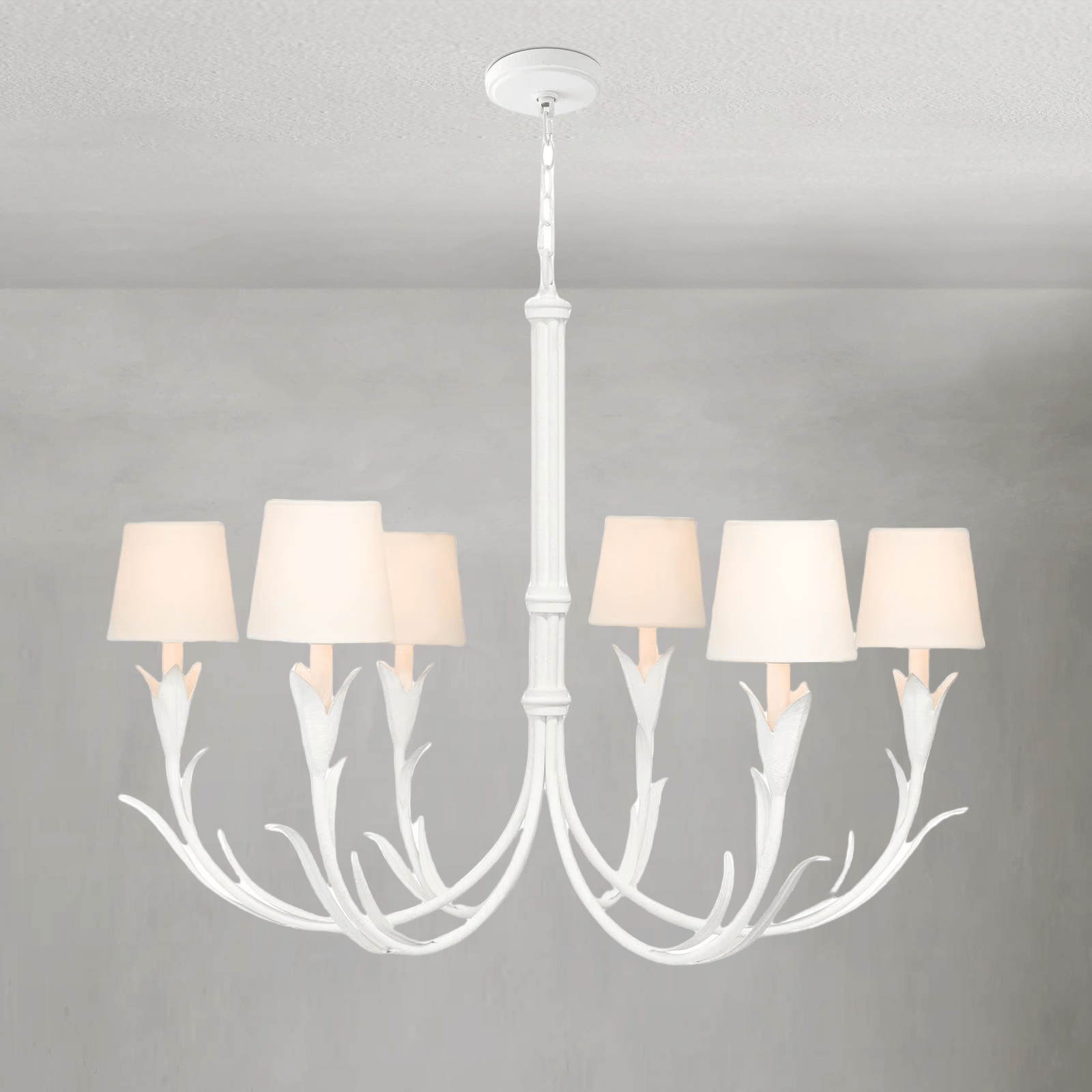 Fontara White Reed Chandelier - Blushlighting