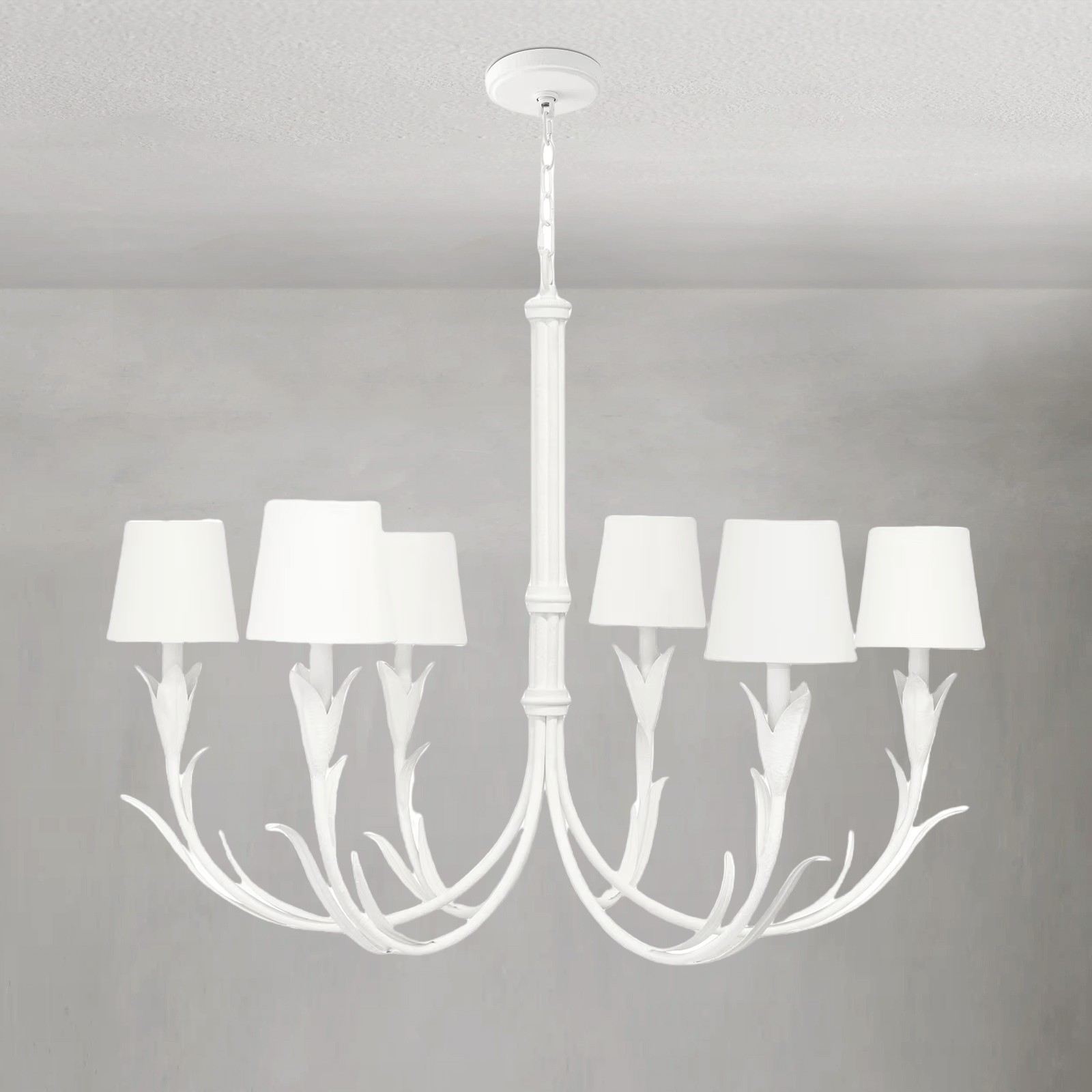 Fontara White Reed Chandelier - Blushlighting
